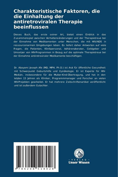 Produktbild: Charakteristische Faktoren, die die Einhaltung der antiretroviralen Therapie beeinflussen