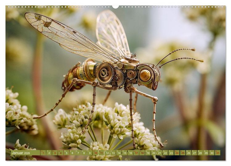 Produktbild: Insecta Mechanica. Fantastische Fl&uuml;gelwesen zwischen Technik und Natur (hochwertiger Premium Wandkalender 2026 DIN A2 quer), Kunstdruck in Hochglanz