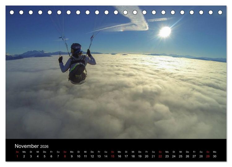 Produktbild: Paragliding - zwischen Himmel und Erde (Tischkalender 2026 DIN A5 quer), CALVENDO Monatskalender