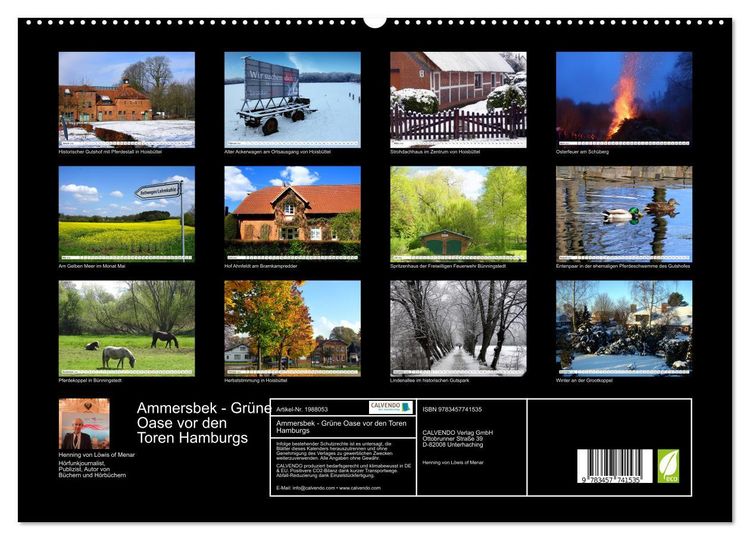 Produktbild: Ammersbek - Gr&uuml;ne Oase vor den Toren Hamburgs (hochwertiger Premium Wandkalender 2026 DIN A2 quer), Kunstdruck in Hochglanz