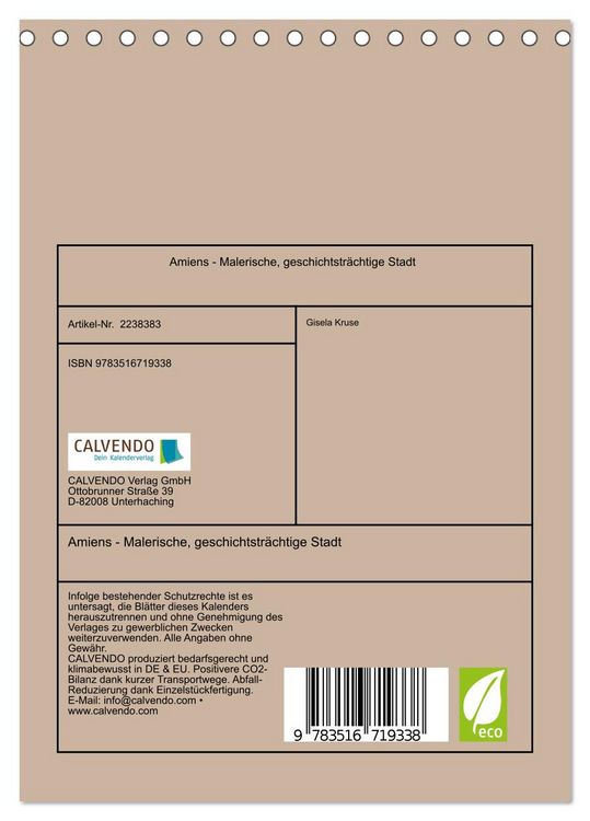 Produktbild: Amiens - Malerische, geschichtstr&auml;chtige Stadt (Tischkalender 2026 DIN A5 hoch), CALVENDO Monatskalender