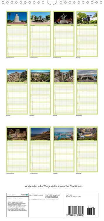 Produktbild: Familienplaner Andalusien - die Wiege vieler spanischer Traditione (Wandkalender 2022 , 21 cm x 45 cm, hoch)