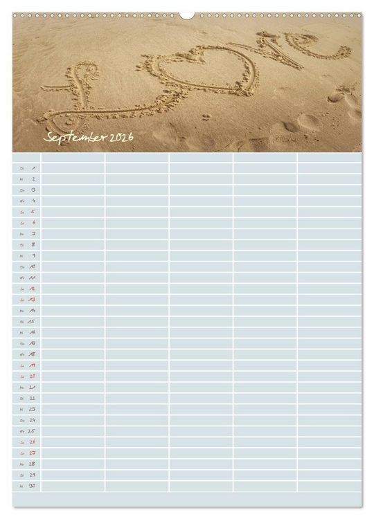 Produktbild: Kleine Sand-Sch&ouml;nheiten / Familienplaner (hochwertiger Premium Wandkalender 2026 DIN A2 hoch), Kunstdruck in Hochglanz