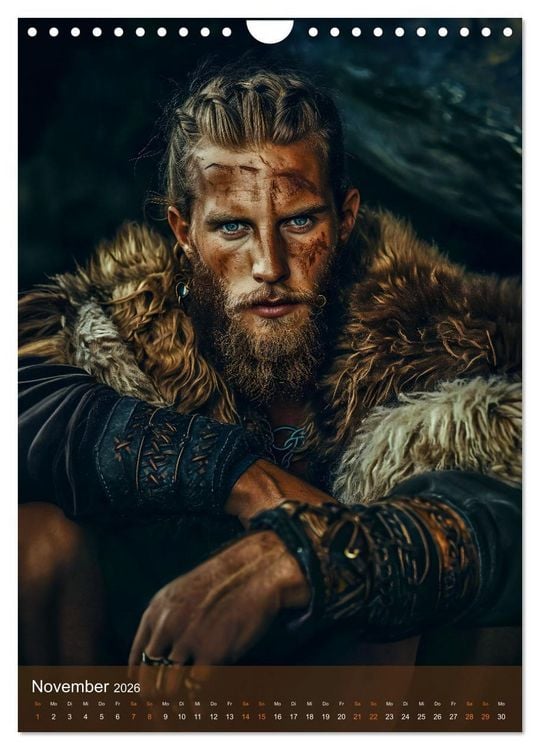 Produktbild: Wikinger - Fantasie Nordm&auml;nner mit Tattoo, Axt und Schwert (Wandkalender 2026 DIN A4 hoch), CALVENDO Monatskalender