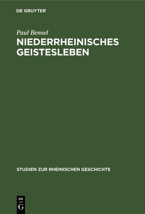 Produktbild: Niederrheinisches Geistesleben