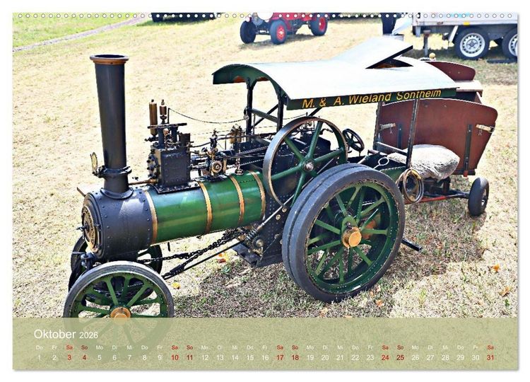 Produktbild: Dampftraktormodelle 1:3 beim Dampfmodellbautreffen in Bisingen (Wandkalender 2026 DIN A2 quer), CALVENDO Monatskalender