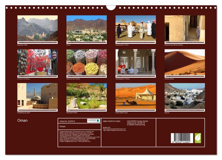 Produktbild: Oman (Wandkalender 2026 DIN A3 quer), CALVENDO Monatskalender