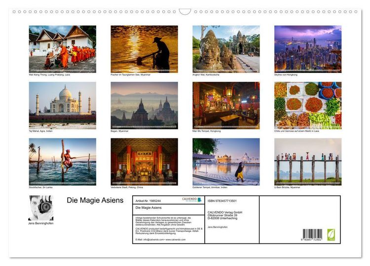 Produktbild: Die Magie Asiens (Wandkalender 2026 DIN A2 quer), CALVENDO Monatskalender
