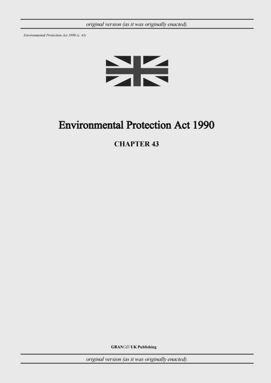 Produktbild: Environmental Protection Act 1990 (c. 43)