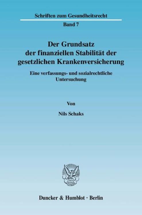 Produktbild: Der Grundsatz der finanziellen Stabilit&auml;t der gesetzlichen Krankenversicherung.