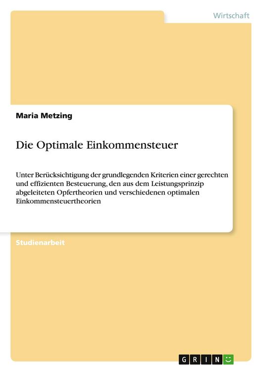 Produktbild: Die Optimale Einkommensteuer