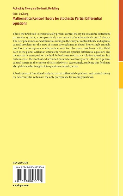 Produktbild: Mathematical Control Theory for Stochastic Partial Differential Equations