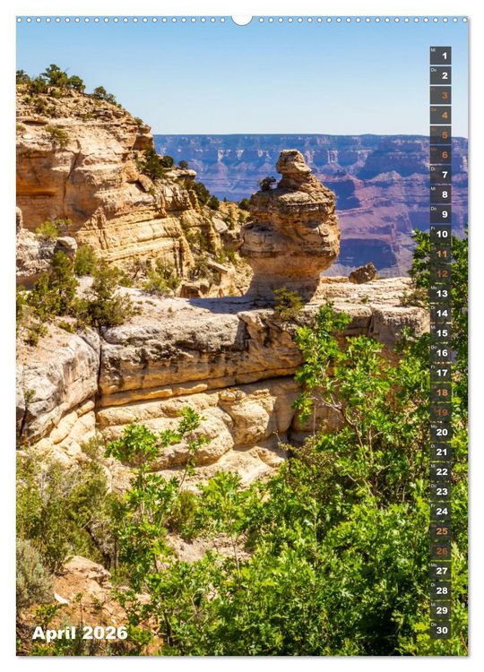 Produktbild: GRAND CANYON Imposante Aussichten (hochwertiger Premium Wandkalender 2026 DIN A2 hoch), Kunstdruck in Hochglanz