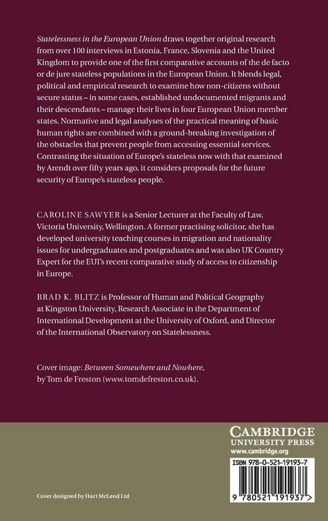 Produktbild: Statelessness in the European Union