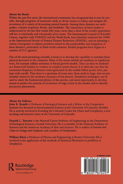 Produktbild: Reduction And Predictability Of Natural Disasters