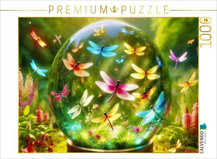 Produktbild: CALVENDO Puzzle Wenn Libellen tr&auml;umen, entsteht Kunst im Glas. | 1000 Teile Lege-Gr&ouml;&szlig;e 64x48cm Foto-Puzzle f&uuml;r gl&uuml;ckliche Stunden