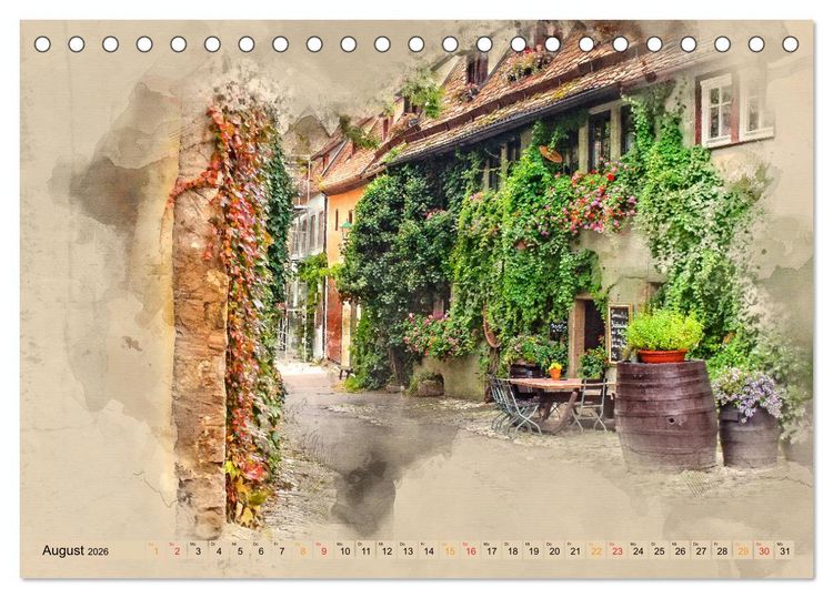 Produktbild: Romantische St&auml;dte - Rothenburg ob der Tauber (Tischkalender 2026 DIN A5 quer), CALVENDO Monatskalender