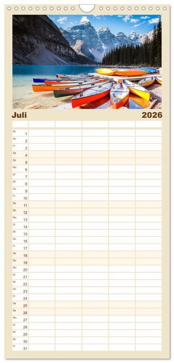 Produktbild: Familienplaner 2026 - Kanada - Abenteuer in den Nationalparks mit 5 Spalten (Wandkalender, 21 x 45 cm) CALVENDO