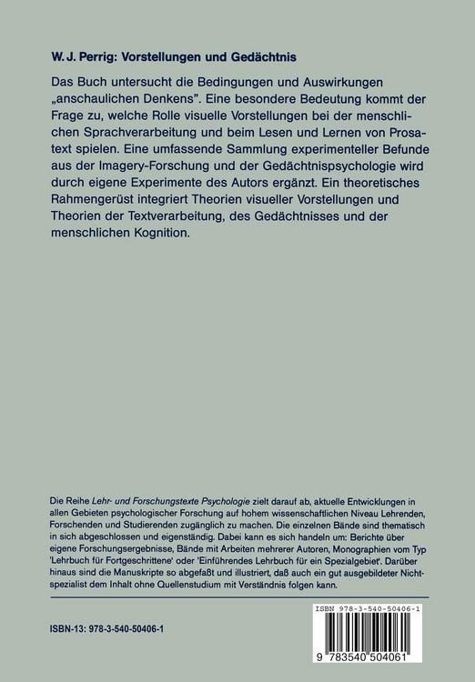 Produktbild: Vorstellungen und Ged&auml;chtnis