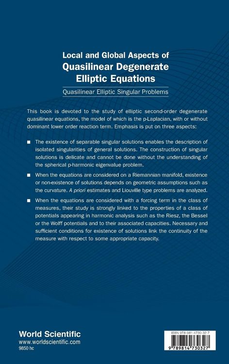 Produktbild: LOCAL & GLOBAL ASPECT QUASILINEAR DEGENERATE ELLIPTIC EQUATI