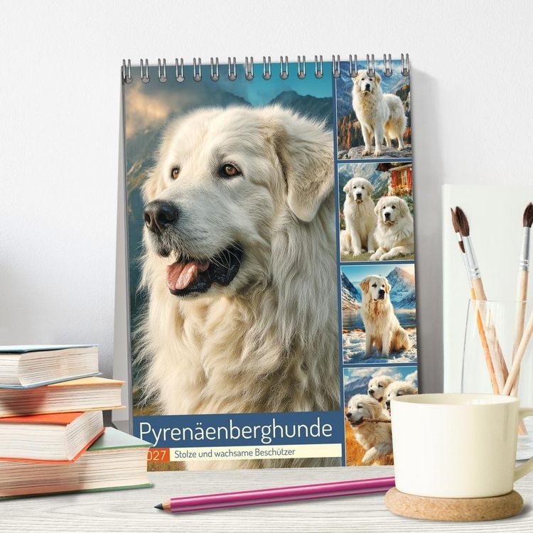 Produktbild: Pyren&auml;enberghunde. Stolze und wachsame Besch&uuml;tzer (Tischkalender 2027 DIN A5 hoch), CALVENDO Monatskalender