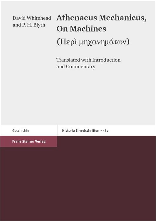 Produktbild: Athenaeus Mechanicus: On Machines (Peri mechanematon)