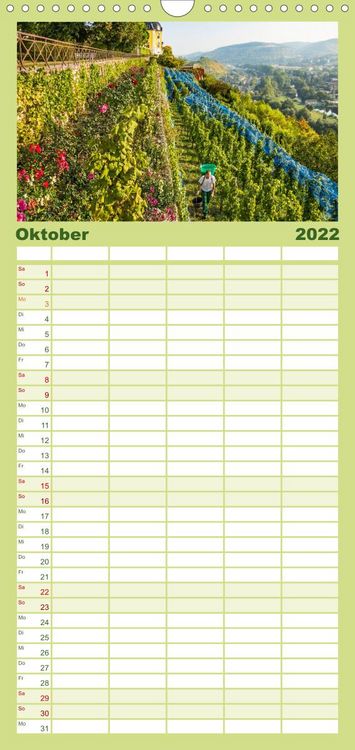 Produktbild: Familienplaner Weinberge um Jena (Wandkalender 2022 , 21 cm x 45 cm, hoch)