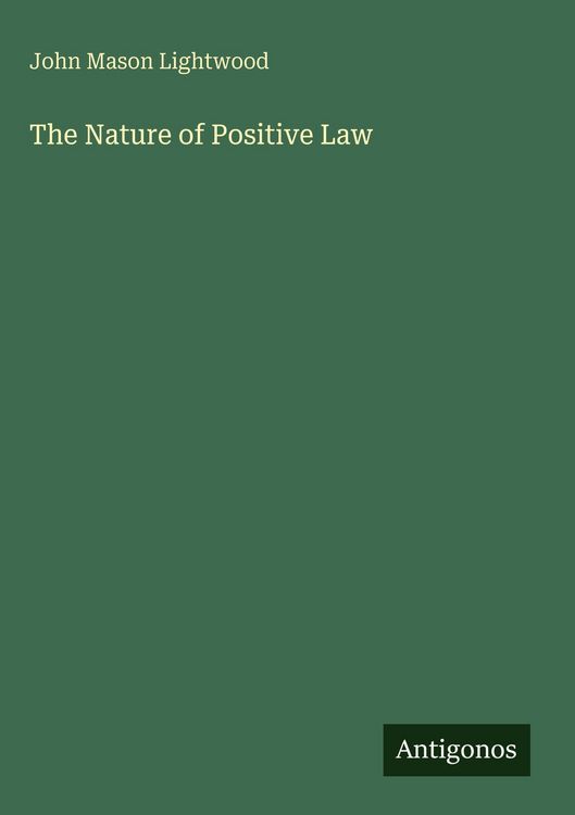 Produktbild: The Nature of Positive Law