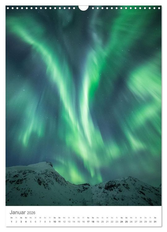 Produktbild: Nordlichter &ndash; Farbenspiel der Nacht (Wandkalender 2026 DIN A3 hoch), CALVENDO Monatskalender