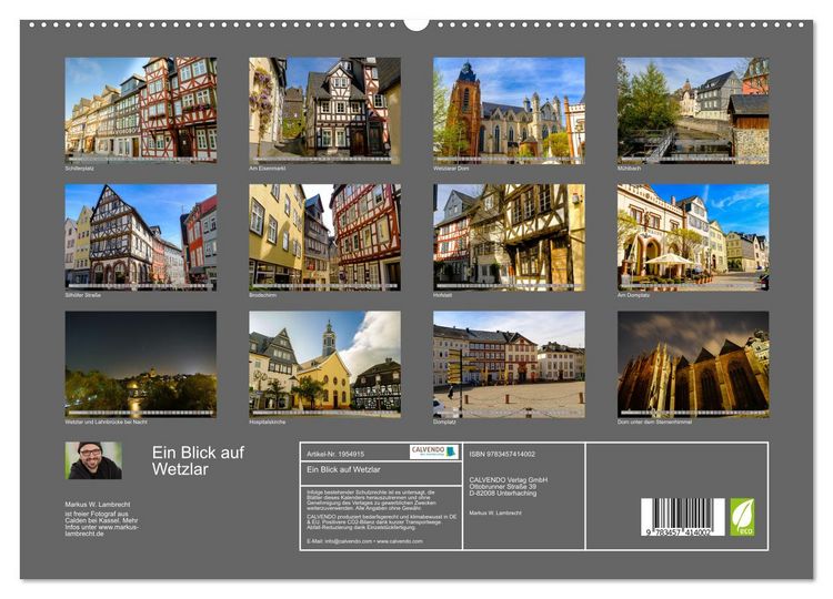 Produktbild: Ein Blick auf Wetzlar (hochwertiger Premium Wandkalender 2026 DIN A2 quer), Kunstdruck in Hochglanz