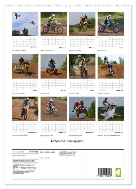 Produktbild: Motocross Terminplaner (hochwertiger Premium Wandkalender 2027 DIN A2 hoch), Kunstdruck in Hochglanz