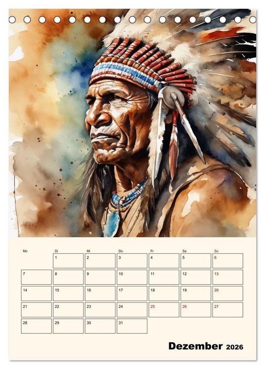 Produktbild: Indianische Kultur (Tischkalender 2026 DIN A5 hoch), CALVENDO Monatskalender