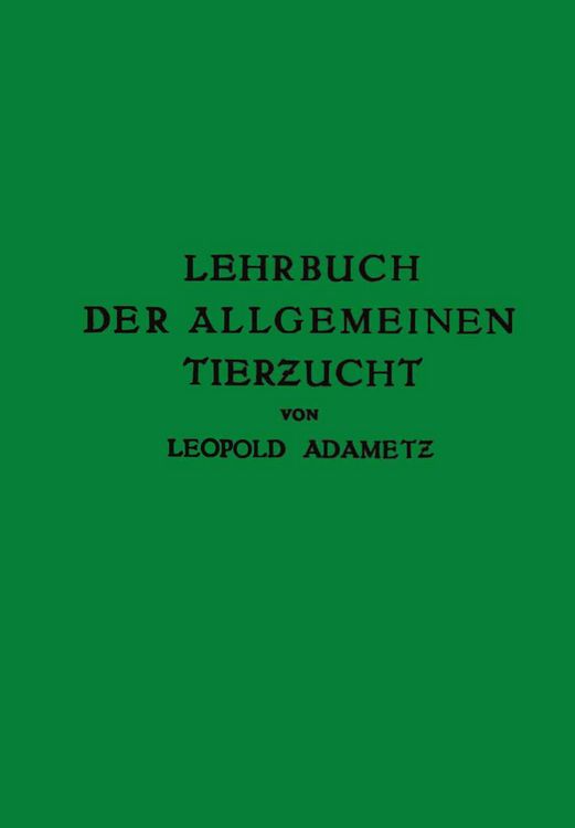 Produktbild: Lehrbuch der Allgemeinen Tierzucht