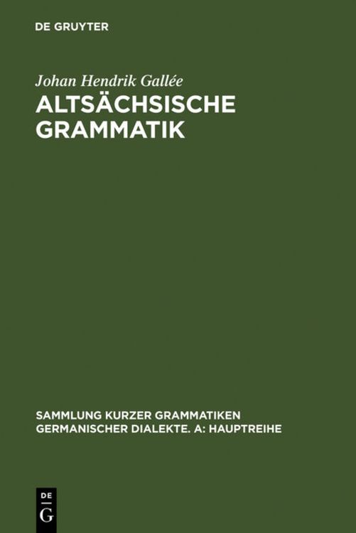Produktbild: Alts&auml;chsische Grammatik