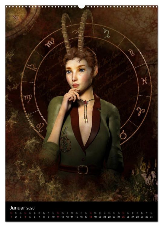 Produktbild: Unter Sternen geboren - Fantasy Tierkreis im Zeichen der Frau (Wandkalender 2026 DIN A2 hoch), CALVENDO Monatskalender