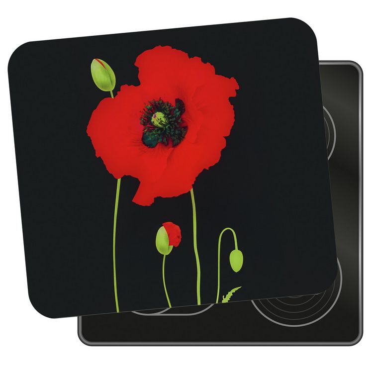 Produktbild: Multi-Platte Mod. Mohn, Spritzschutz, Herdblende, Schneidbrett