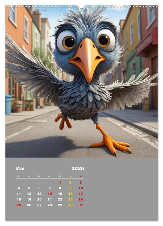 Produktbild: Diese schr&auml;gen V&ouml;gel (hochwertiger Premium Wandkalender 2026 DIN A2 hoch), Kunstdruck in Hochglanz