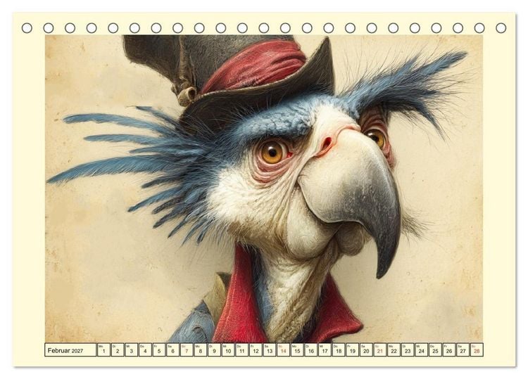 Produktbild: Schr&auml;ge V&ouml;gel. Skurrile Portraits mit Charakter und Charme (Tischkalender 2027 DIN A5 quer), CALVENDO Monatskalender