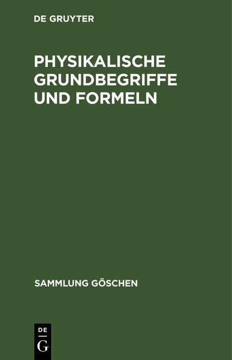 Produktbild: Physikalische Grundbegriffe und Formeln