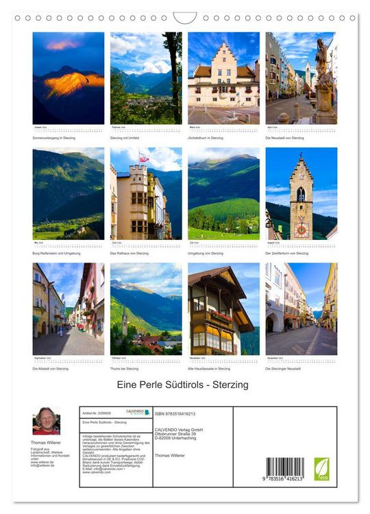 Produktbild: Eine Perle S&uuml;dtirols - Sterzing (Wandkalender 2026 DIN A3 hoch), CALVENDO Monatskalender