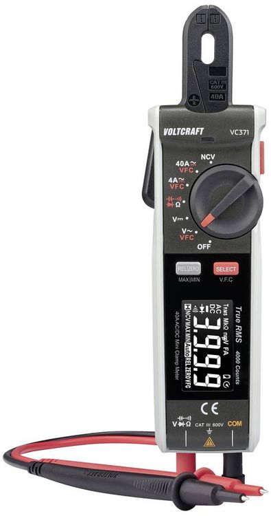 Produktbild: VOLTCRAFT VC-371 Stromzange digital CAT III 600V Anzeige (Counts): 4000