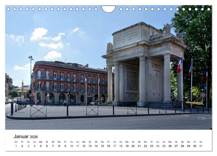 Produktbild: Frankreichs gro&szlig;e St&auml;dte - Toulouse (Wandkalender 2026 DIN A4 quer), CALVENDO Monatskalender