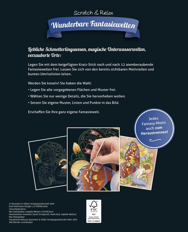 Produktbild: Wunderbare Fantasiewelten - Traumhafte Kratzbilder zum Entspannen