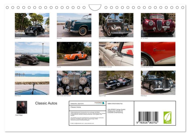 Produktbild: Classic Autos (Wandkalender 2026 DIN A4 quer), CALVENDO Monatskalender