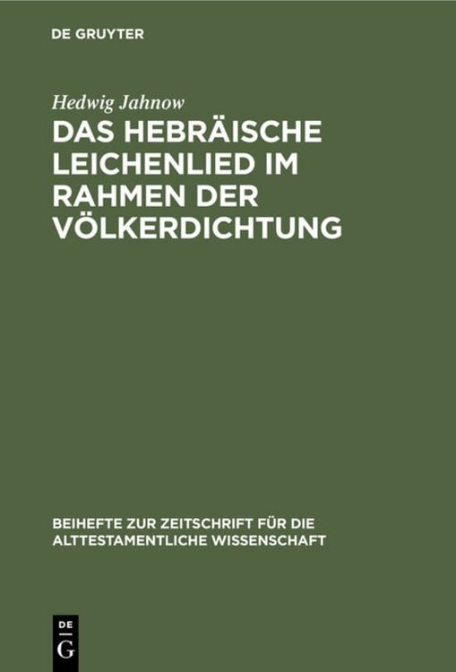 Produktbild: Das hebräische Leichenlied im Rahmen der Völkerdichtung