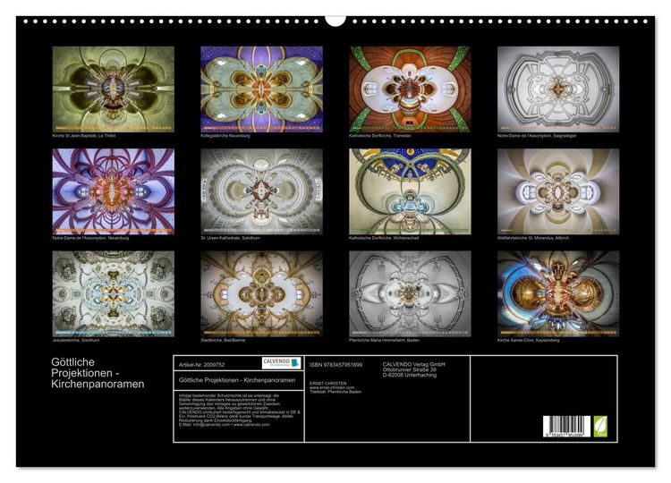 Produktbild: G&ouml;ttliche Projektionen - Kirchenpanoramen (Wandkalender 2026 DIN A2 quer), CALVENDO Monatskalender