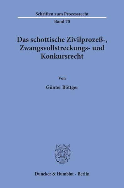 Produktbild: Das schottische Zivilproze&szlig;-, Zwangsvollstreckungs- und Konkursrecht.