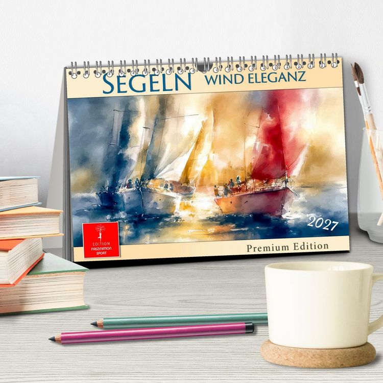 Produktbild: Segeln - Wind Eleganz (Tischkalender 2027 DIN A5 quer), CALVENDO Monatskalender