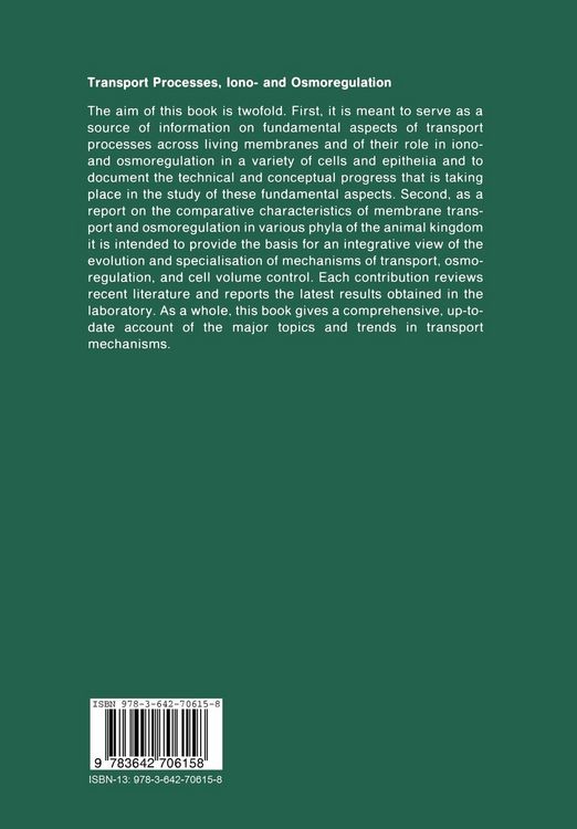 Produktbild: Transport Processes, Iono- and Osmoregulation