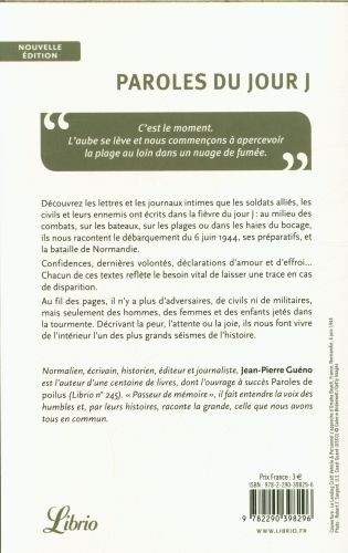Produktbild: Paroles du jour J : lettres et carnets du D&eacute;barquement, &eacute;t&eacute; 1944